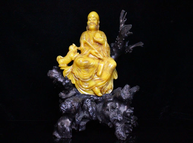 Chinese Exquisite Handmade Arhat Carving Shoushan Stone Statue