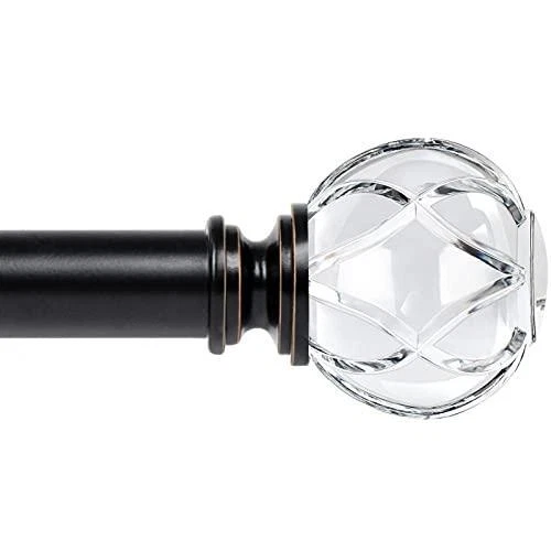 KAMANINA 1 Inch Curtain Rod Telescoping Single Drapery Rod 72 to 144 Inches