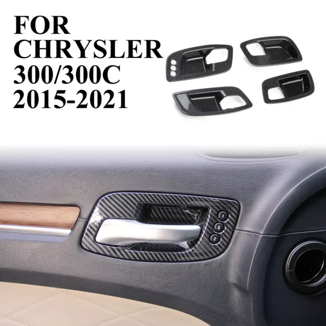 Carbon Fiber Inner Door Handle Bowl Cover Trim for 2015-2021 Chrysler 300