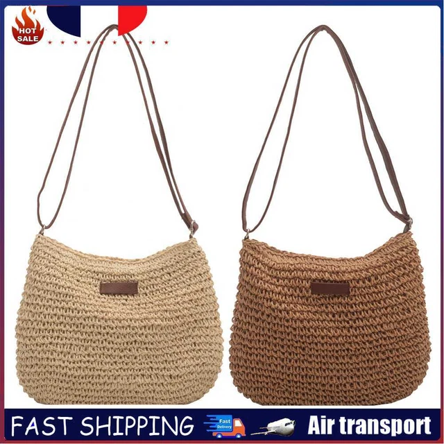 Straw Crossbody Bag Women Summer Beach Holiday Female Shoulder Handbag Purses