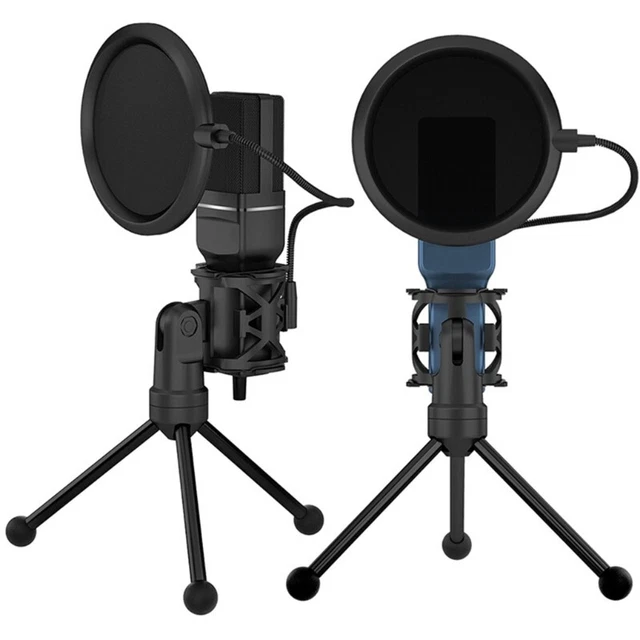 USB Microphone Kit PC Condenser Podcast Streaming Mic Plug & Play for Computer