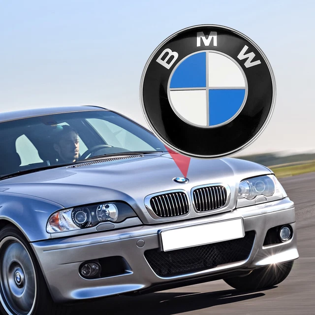 Für BMW E36 E39 82mm 74mm V+H Emblem Motorhaube Heckklappe Weiß