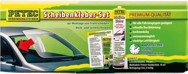 Scheibenkleber Set Petec 310ml Kartusche m Zubehör Scheiben Kleber Klebemasse