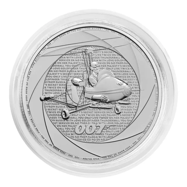 2024 James Bond Six Decades Of 007 1oz Silver Bullion Coin In Capsule