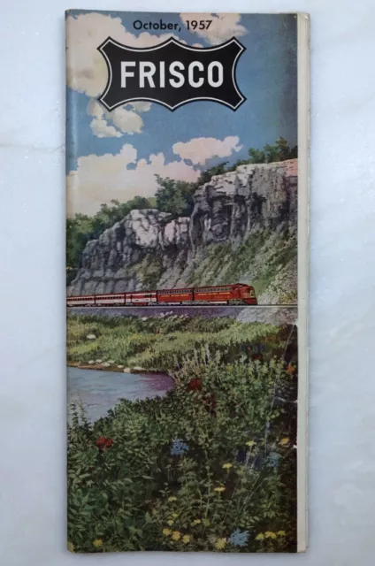 1957 FRISCO RAILROAD Train TIME TABLE Vintage FLORIDA