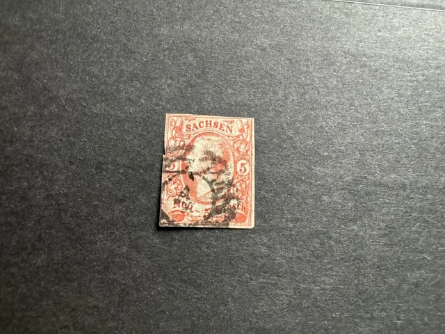 AD Sachsen Lot Mi. Nr. 10c , gestempelt, glasiges Papier, Mi. 150.-, Lesen!