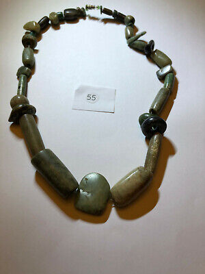 Pre Columbian Mayan AUTHENTIC JADE BEADS (34) Pieces Jade  fromTomb Shaft Find 4