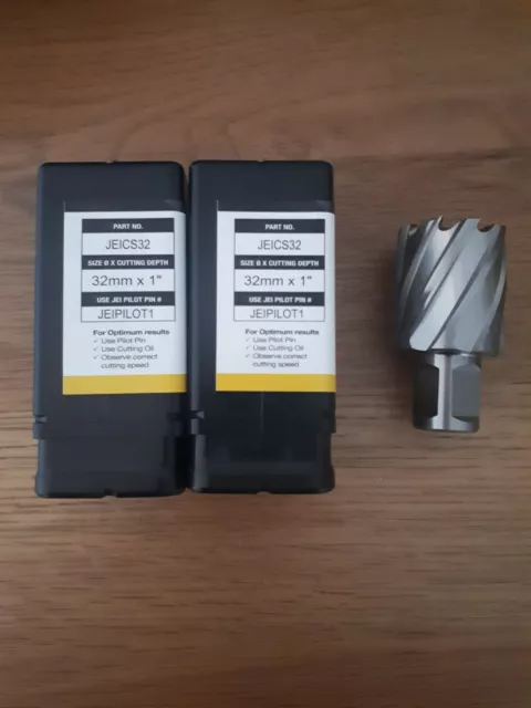 Mag Drill Cutters Turbo Steel 32mm X 1" X 2 Cutters