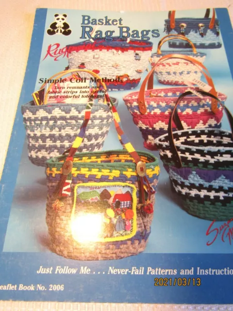 Bolsos de cesta trapo bolsos rugpoint método de bobina simple Susanne McNeill H