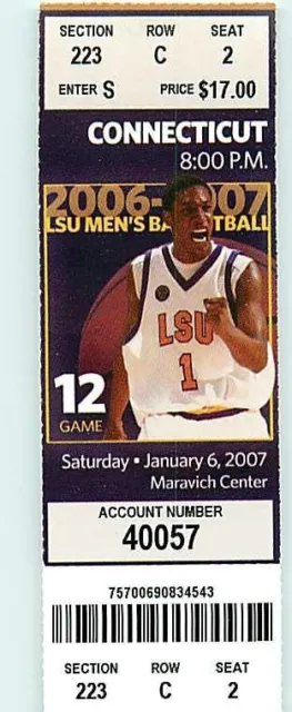 Ticket College Basketball Connecticut 2006 - 07  1.6 - LSU Tigers