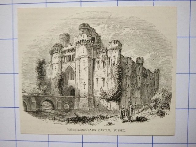 Hurstmonceaux castle Sussex England  illustration 1891