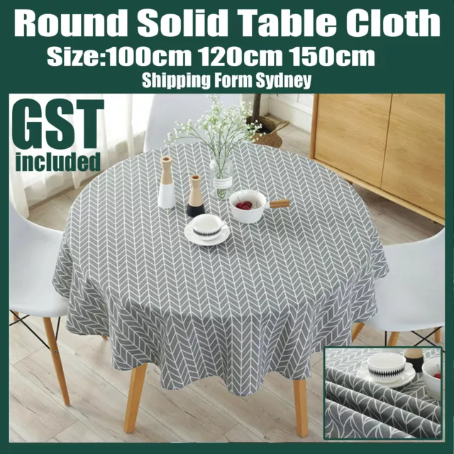 Vintage Cotton Linen Round Tablecloth Boho Printed Geometric Table Cloth Covers