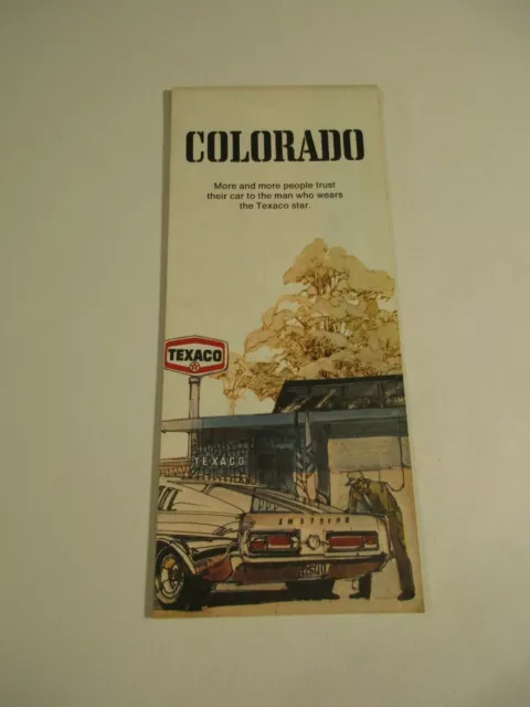 Vintage 1971 Texaco Colorado State Highway Gas Station Travel Road Map-Box Z