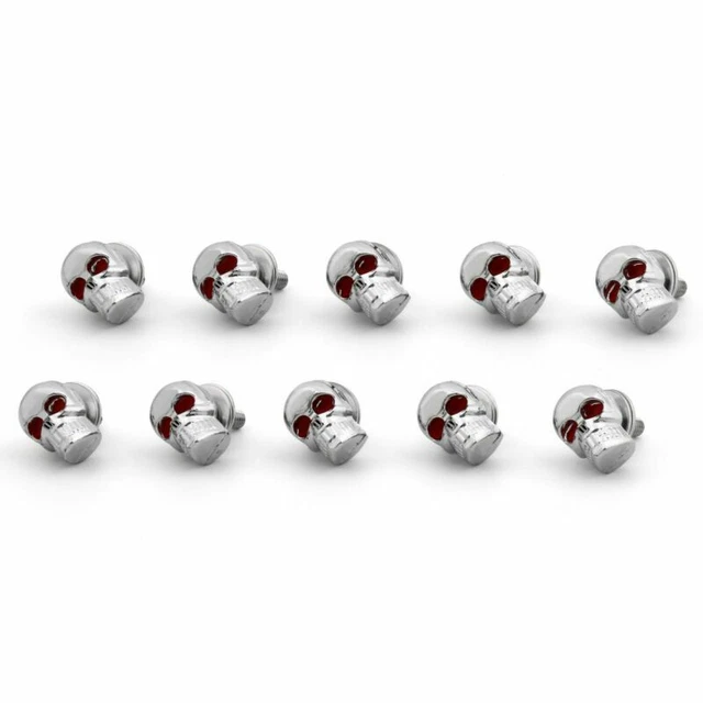 10 X Chrome Skull License Plate Boulon Pare Brise Moto A