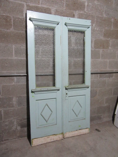 ~ Antique Oak Double Entrance French Doors ~ 44.5 X 83.5 ~ Architectural Salvage 2
