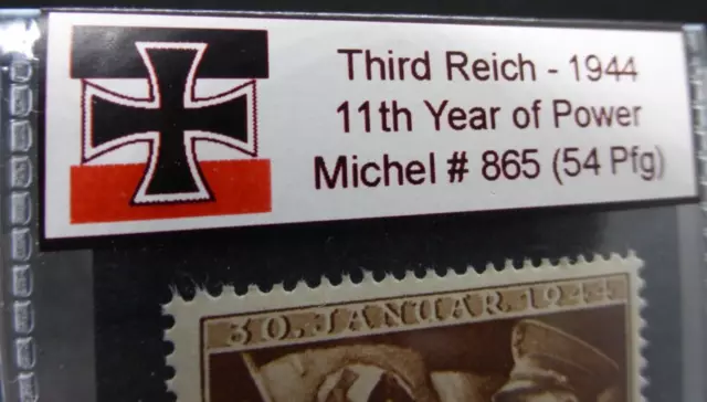Nazi Germany WW2 1944 Stamp 11th Year of Power Third Reich Reichspfennig Rare 3
