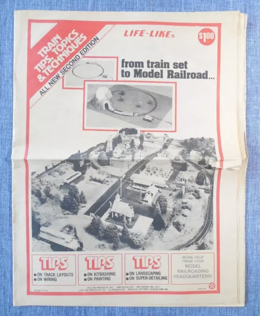 Vintage LIFE LIKE PRODUCTS Model Train Newspaper Ad Tips Topics Info Railroading