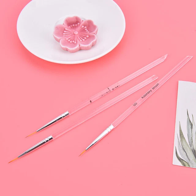 3pcs Nail Art Drawing Striping Liner Pen Brush DIY Painting Lines Set Manicur ba