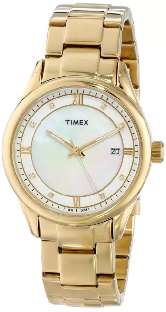 Timex Women's T2P1489J Classic Gold-Tone Stainless Steel Bracelet Watch