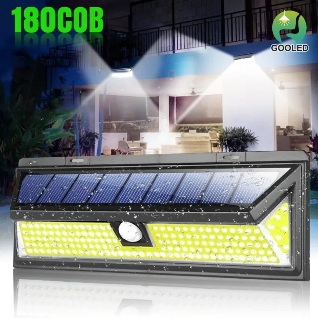 LED Solarlampen für Außen 180 COB Solarleuchte Garten mit Bewegungsmelder 3 Modi 2
