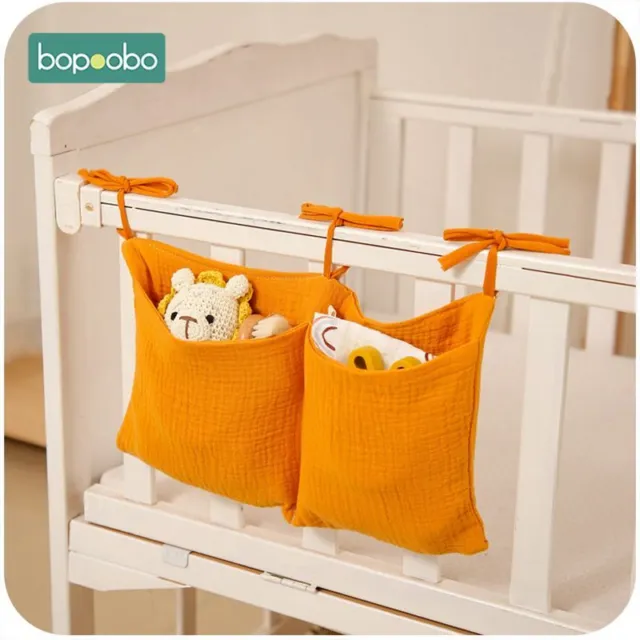 Baby Storage Bag - Babies Bedside Crib Organizer Multi-Purpose Bed Toy Hanging
