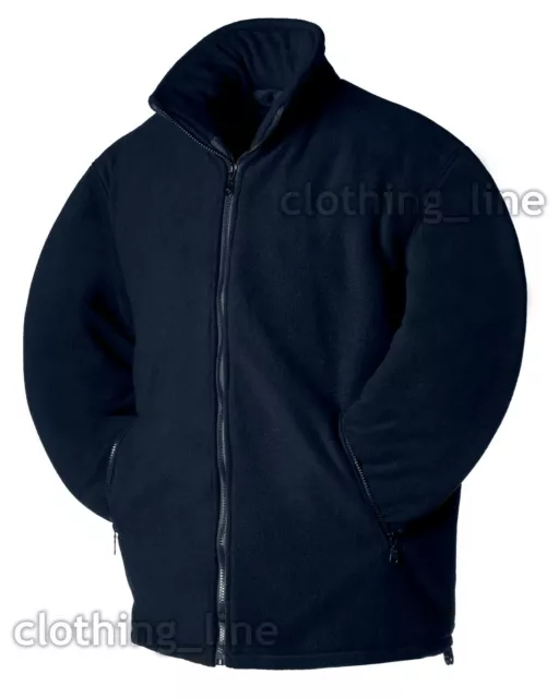 Mens Extra Thick Fleece Heavy Duty Work Jacket Padded Anti Pill Navy Size S-5Xl 2