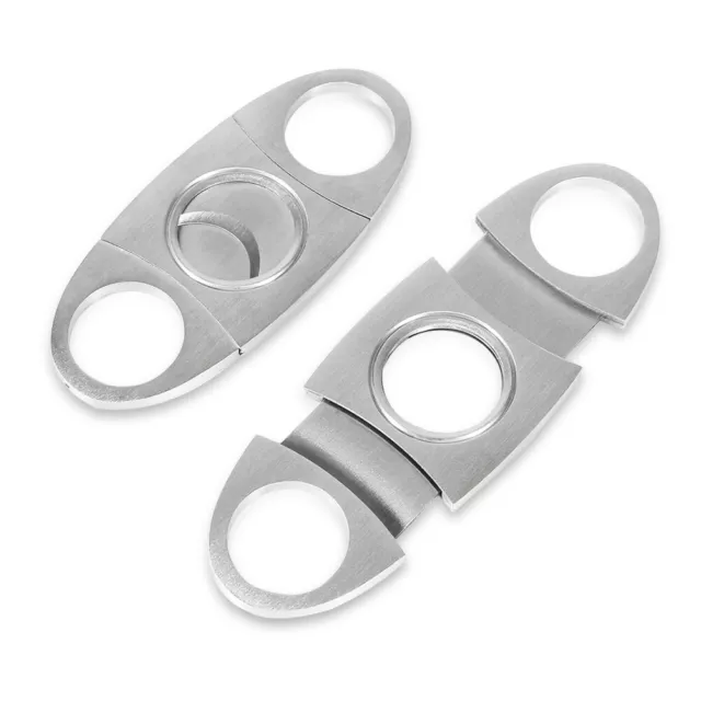 Stainless Steel Double Blade Cigar Cutter Scissors Knife Shear Cigar Tool