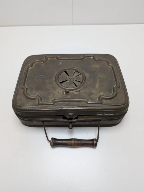Ancienne Chaufferette / Chauffe-lit En Laiton – Girodon Et Montet Lyon – Objet D'art Populaire Français