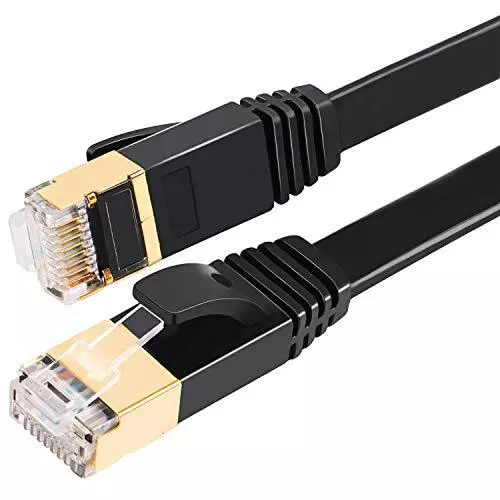 Fosto Câble Ethernet Cat7 30 m Catégorie 7 plat RJ45 haute vitesse 10 Gbps