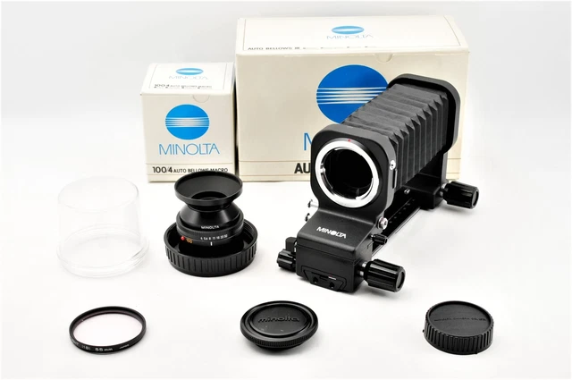 [Near MINT Minolta Auto Bellows III & bellows Macro 100mm f/4 Lens JAPAN #347
