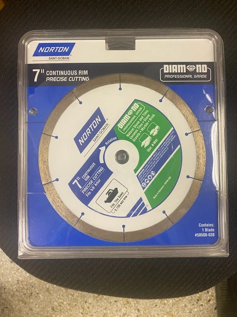 NEW! Norton 7" Segmented Rim Diamond Saw Blade 50508-038, New Sealed.