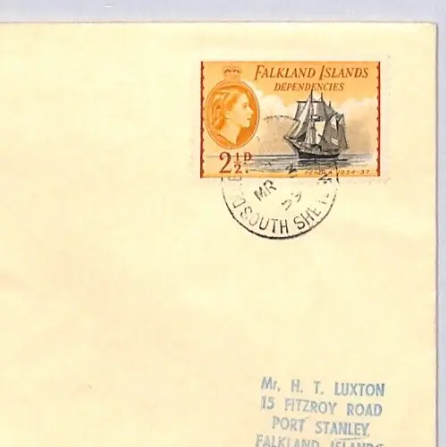 FALKLAND ISLANDS QEII SOUTH SHETLANDS Cover Port Stanley 1959 {samwells}ZT12