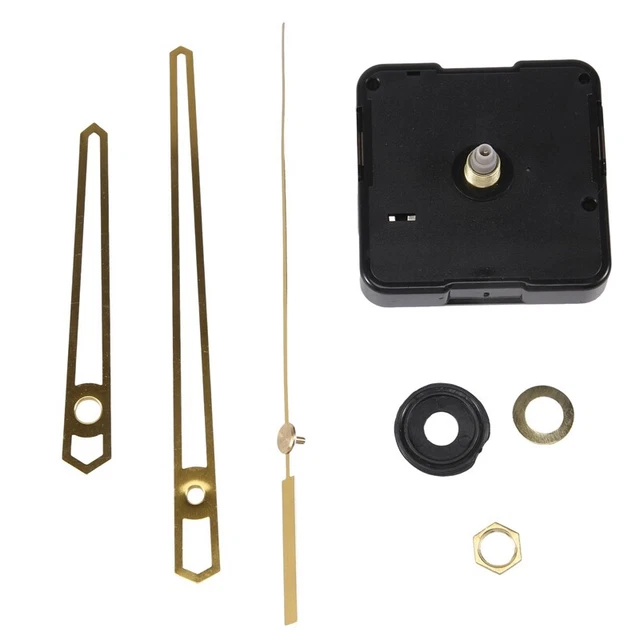 Mouvement D'horloge Murale Silencieux à Quartz - Aiguilles Noires - Tige 20mm - Pour Cadran 30-35cm - Pile AA Non Incluse - 12