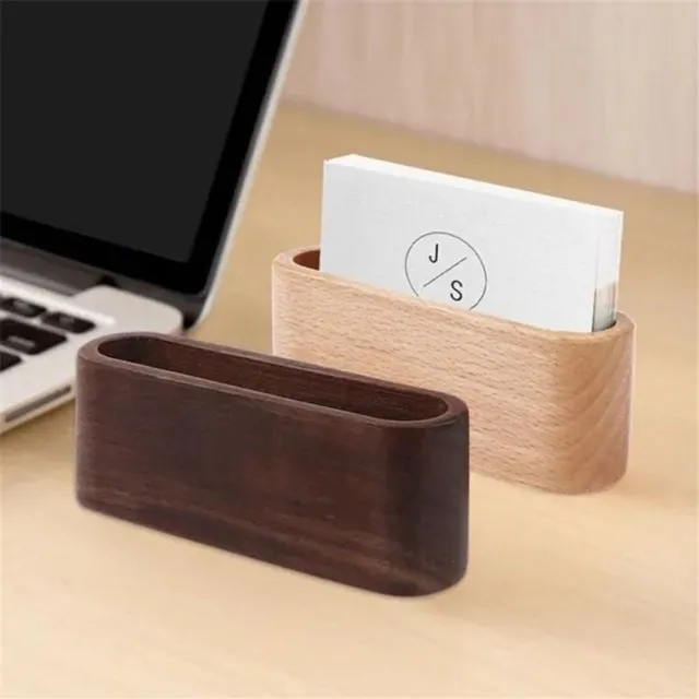 Wooden Business Card Holder Wooden Business Memo Pad Cards Display Stand Box