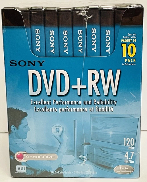 Sony DVD+RW 10 Pack 120 Minutes 4.7 GB/Go 1x-4x NEW and Sealed from 2004