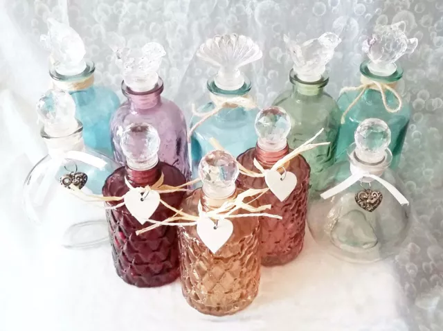 Vintage look~Decorative glass perfume bottles with crystal lids