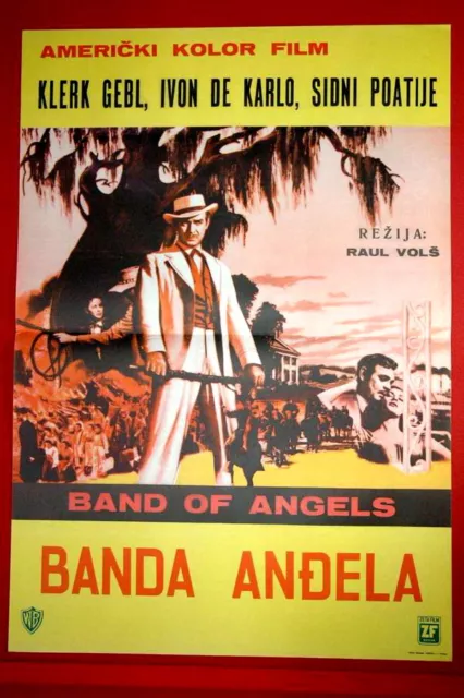 Band Of Angels Clark Gable Yvonne De Carlo 1957 Sidney Poitier Exyu Movie Poster