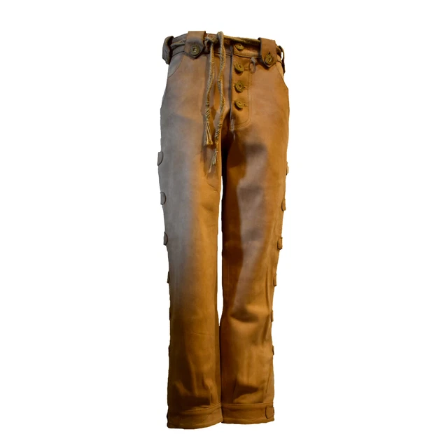Trachtenlederhose, hellbraun, mit Knopfleiste