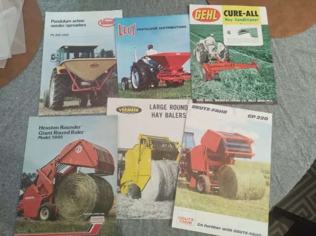 VICON LELY HESSTON VERMEER GEHL FAHR vintage farm sales brochure lot tractor