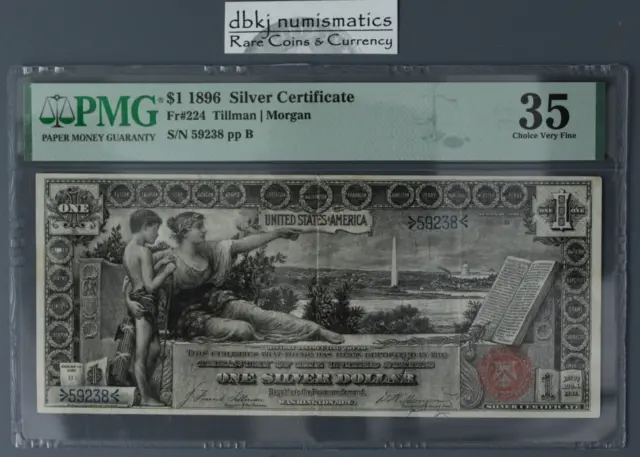 1896 $1 Silver Certificate - Educational Note - Fr 224 - PMG Very Fine 35