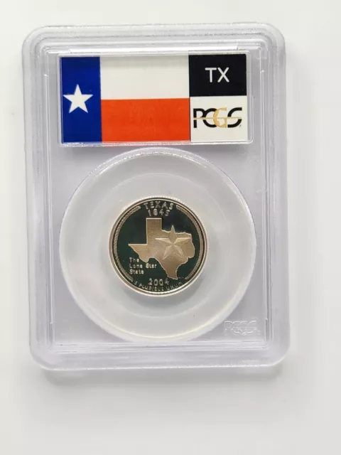 2004-S Silver Proof Texas Statehood Quarter  Flag Slab (25C) PCGS PR69DC!!!