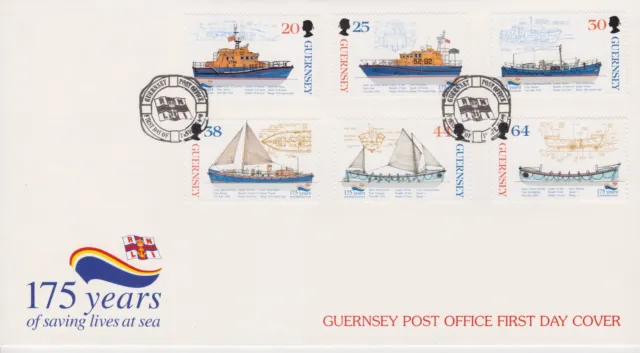 Unaddressed Guernsey FDC Cover 1999 RNLI 175 Years Lifeboats