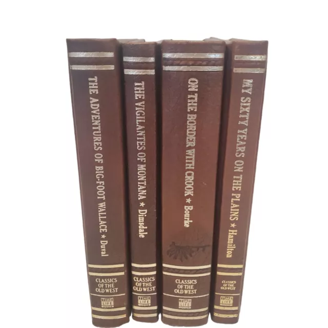 Lot of 4 Classics of the Old West - Time/Life Books - Leather Bound Set