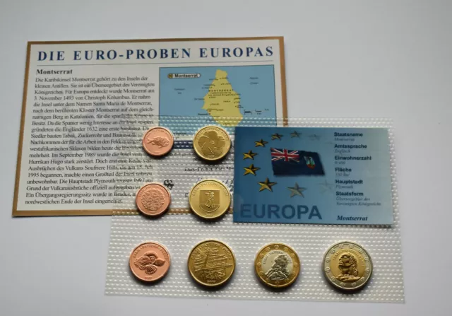 British Montserrat 2007 Set Euro Specimen Pattern Prototype Caribbean Coin Uk 3