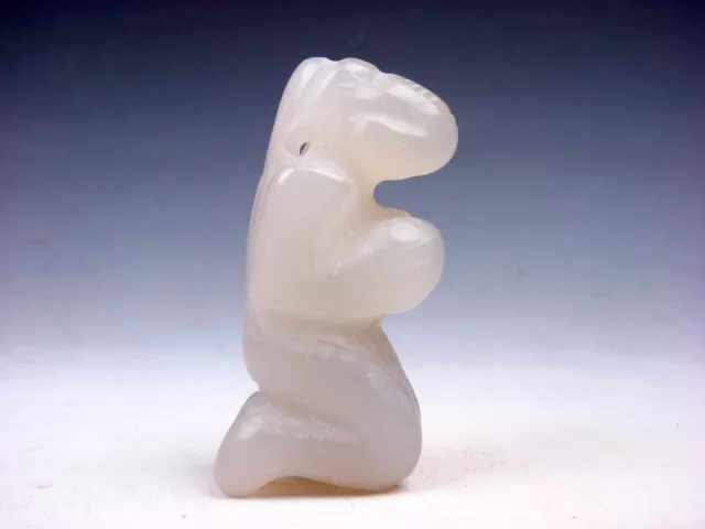 Old Nephrite Jade Stone Carved HongShan Culture Ancient Female Kneel #02232204