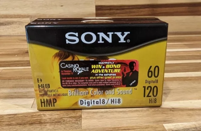 New Sealed Sony Digital8/Hi8 60 Min-120 min Hi8 HMP Cassette 2 Pack Tape