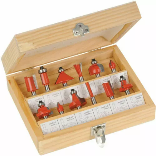 12 Piece TCT Tipped Router Bit Set with 1/2" inch shank