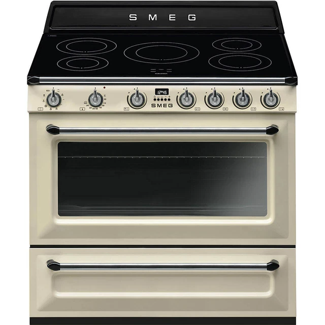 SMEG TR90IP2 CUCINA 90Xx60 cm A INDUZIONE FORNO MULTIFUNZIONE PANNA