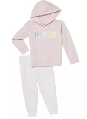 Puma Baby Girls Pink 2 Piece Fleece Pullover Hoodie & Jogger Set, US 6