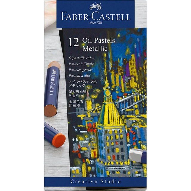 FABER-CASTELL Metallic Ölkreide farbsortiert 12 St.